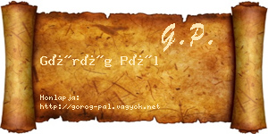 Görög Pál névjegykártya